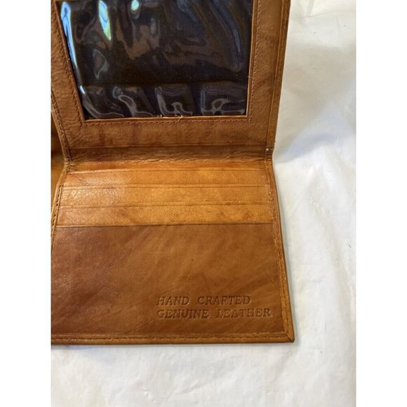 Genuine Leather Tan Brown Wallet trifold made in India - Picture 5 of 7